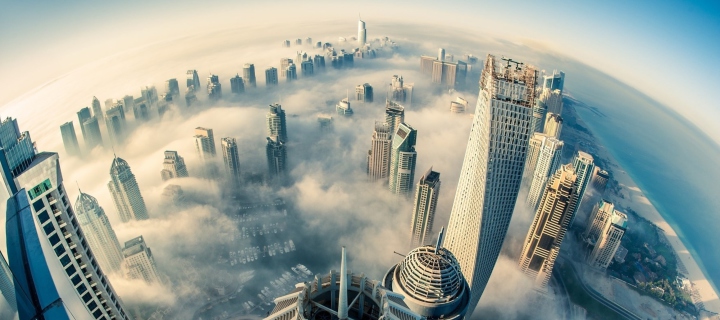 Das UAE Dubai Clouds Wallpaper 720x320