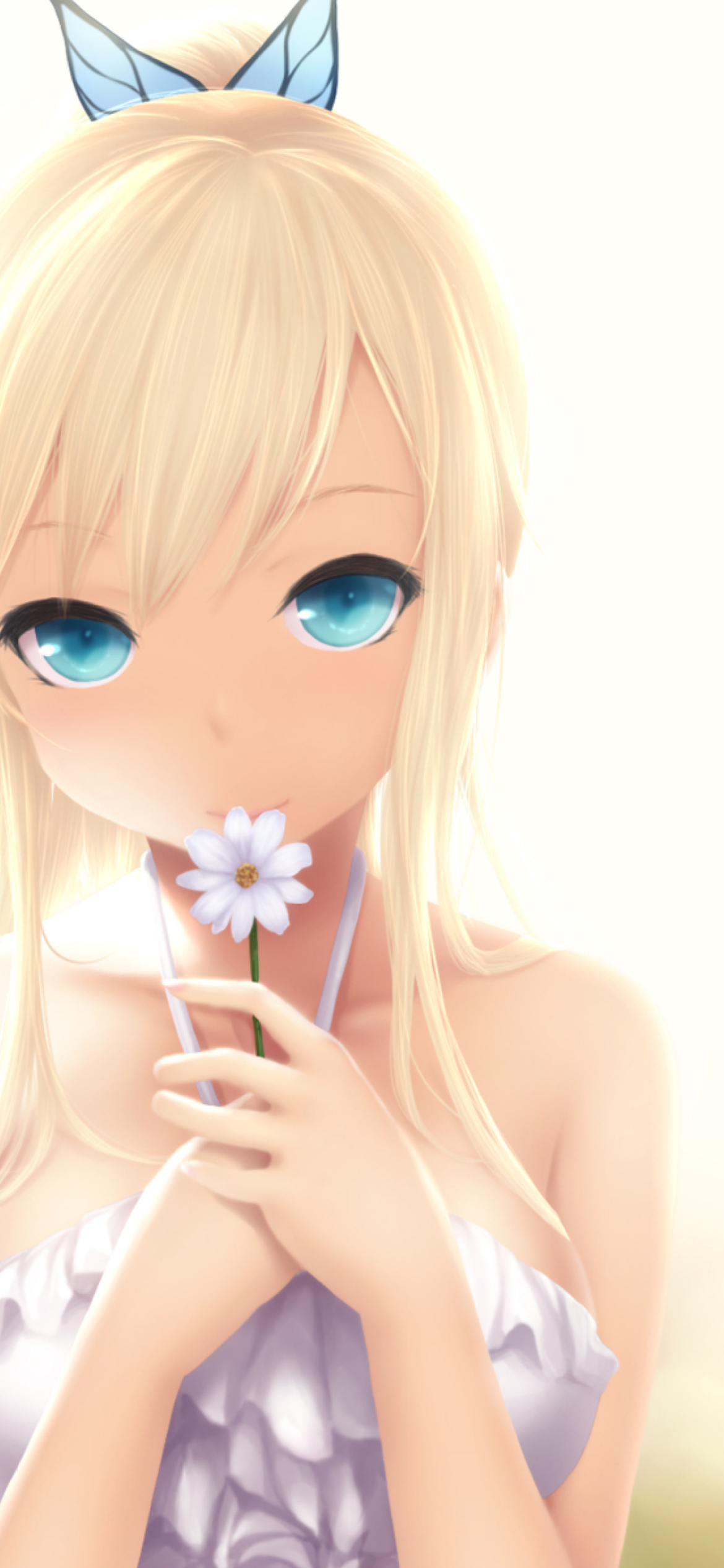 Sfondi Anime Blonde With Daisy 1170x2532