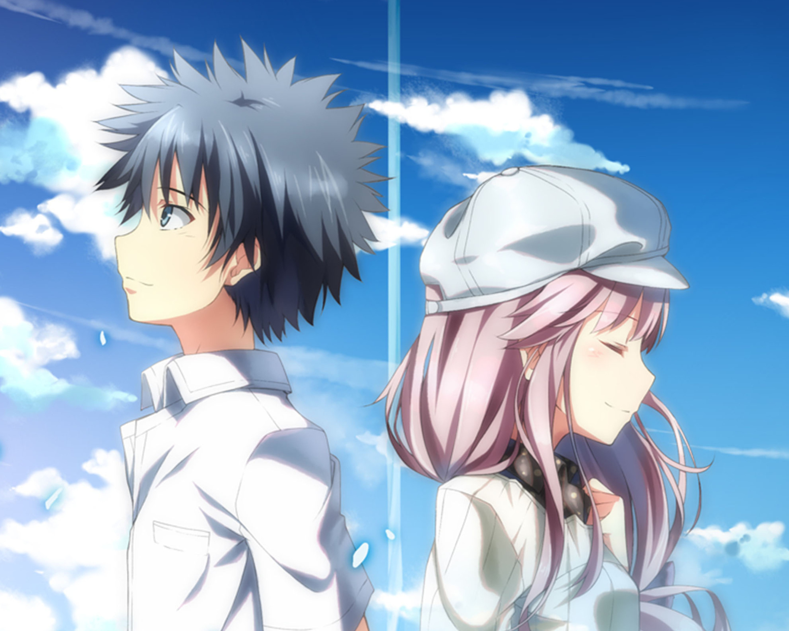 Kamijou Touma and Arisa wallpaper 1600x1280