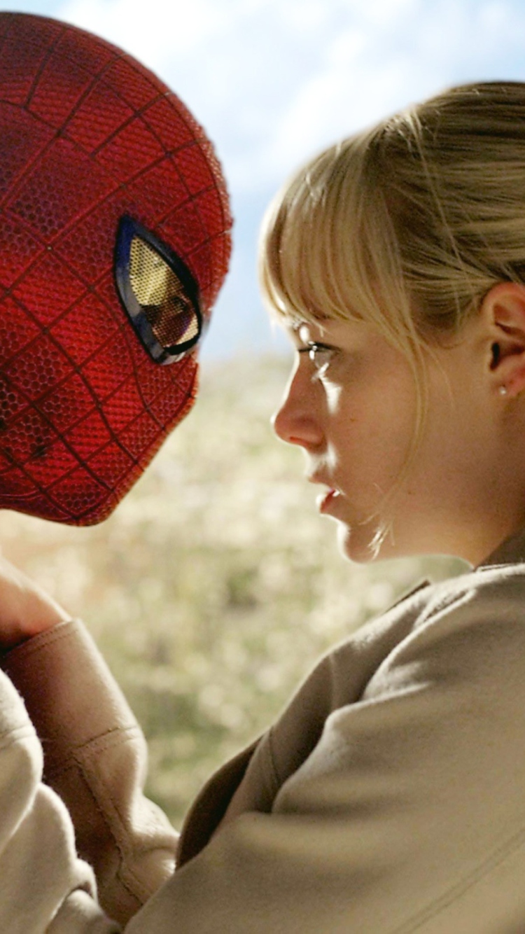 Обои Spider Man & Gwen Stacy 750x1334