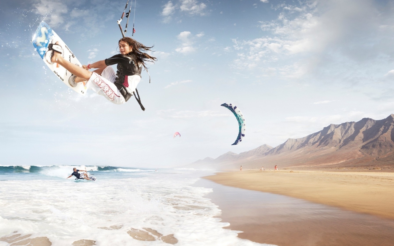 Das Kitesurf Girl Wallpaper 1280x800