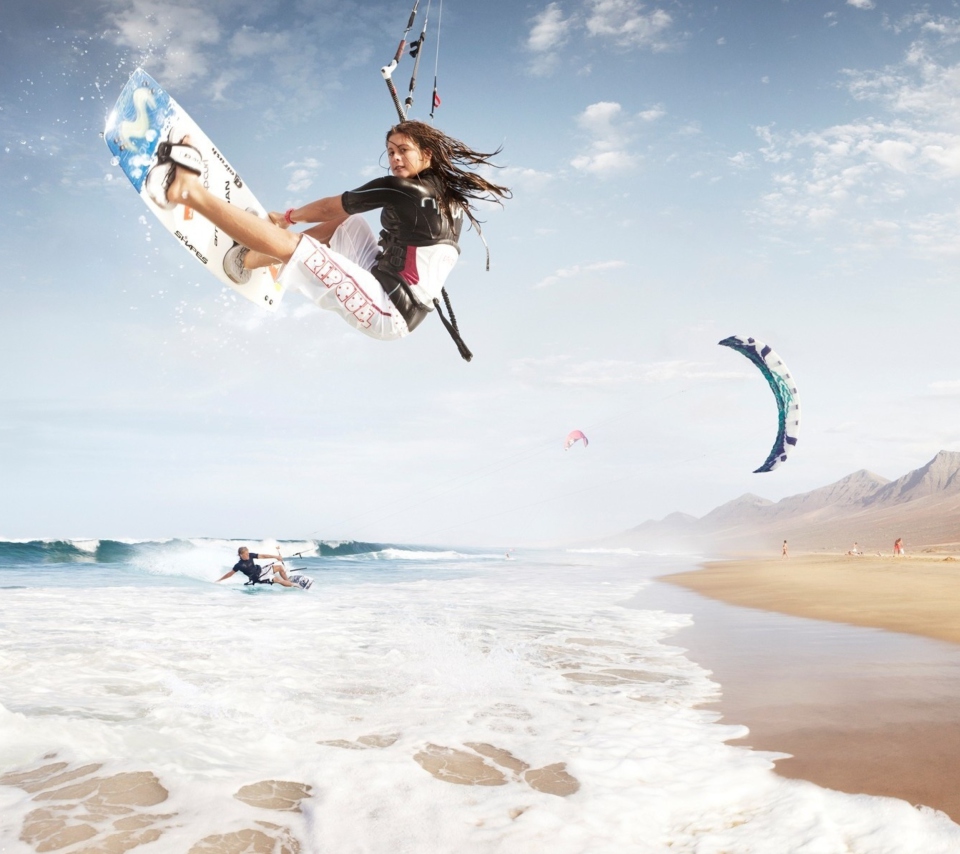 Das Kitesurf Girl Wallpaper 960x854