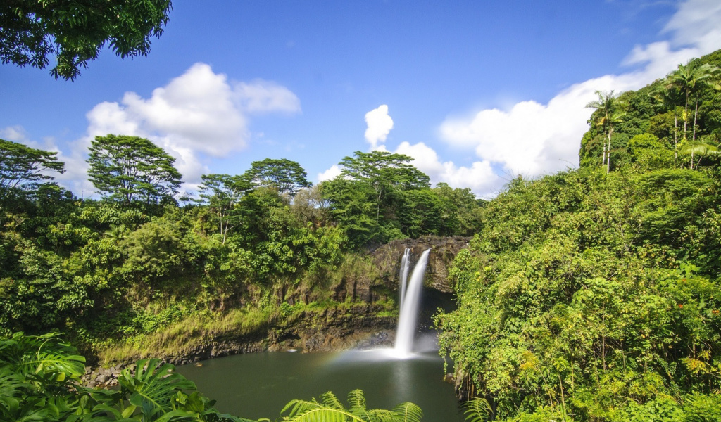 Waimoku Hawaii Waterfall wallpaper 1024x600