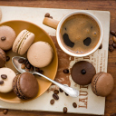 Das Chocolate And Coffee Macarons Wallpaper 128x128
