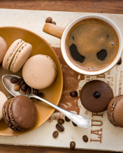 Das Chocolate And Coffee Macarons Wallpaper 176x220