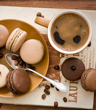 Chocolate And Coffee Macarons papel de parede para celular para iPhone 6
