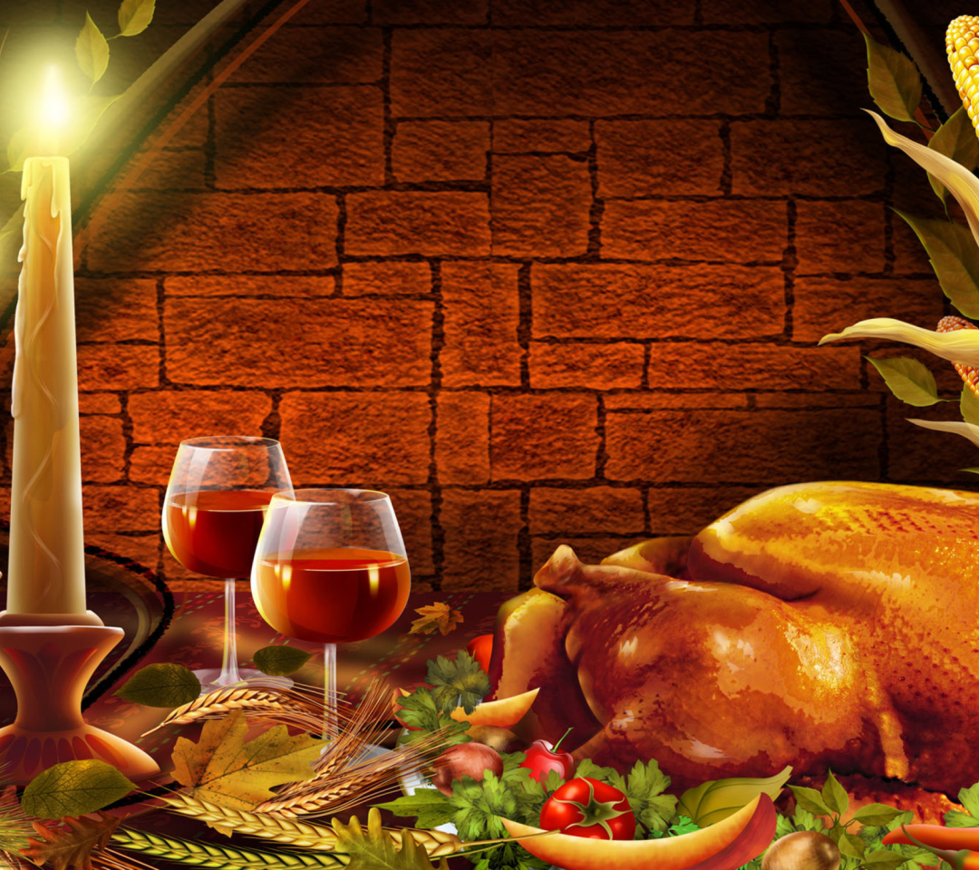 Das Thanksgiving Dinner Wallpaper 1080x960