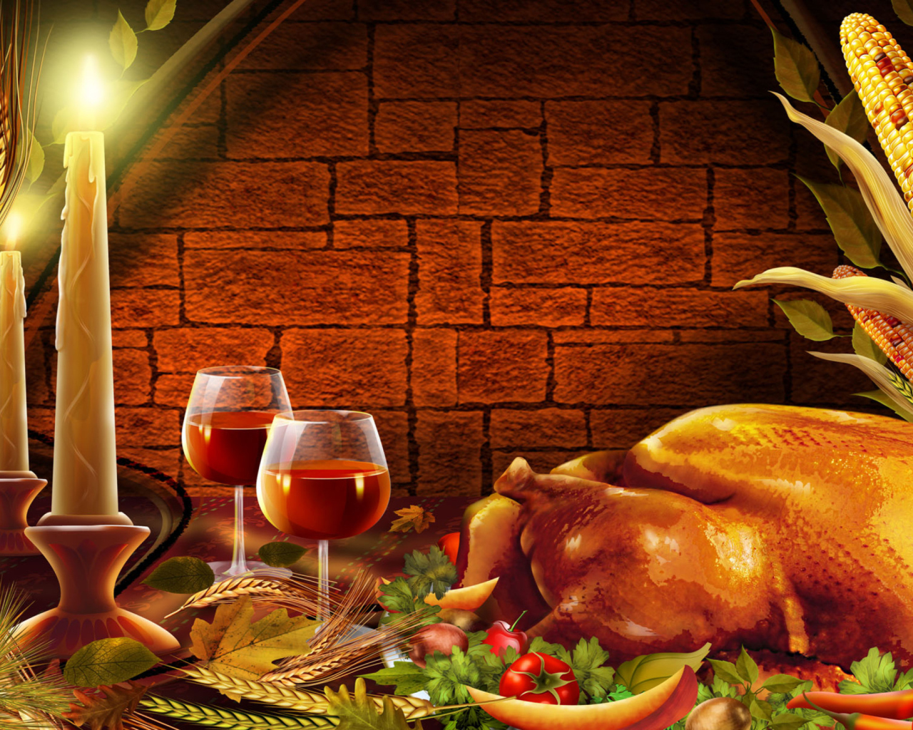 Das Thanksgiving Dinner Wallpaper 1280x1024