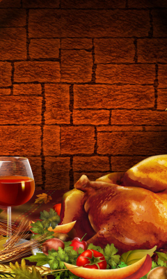 Das Thanksgiving Dinner Wallpaper 240x400