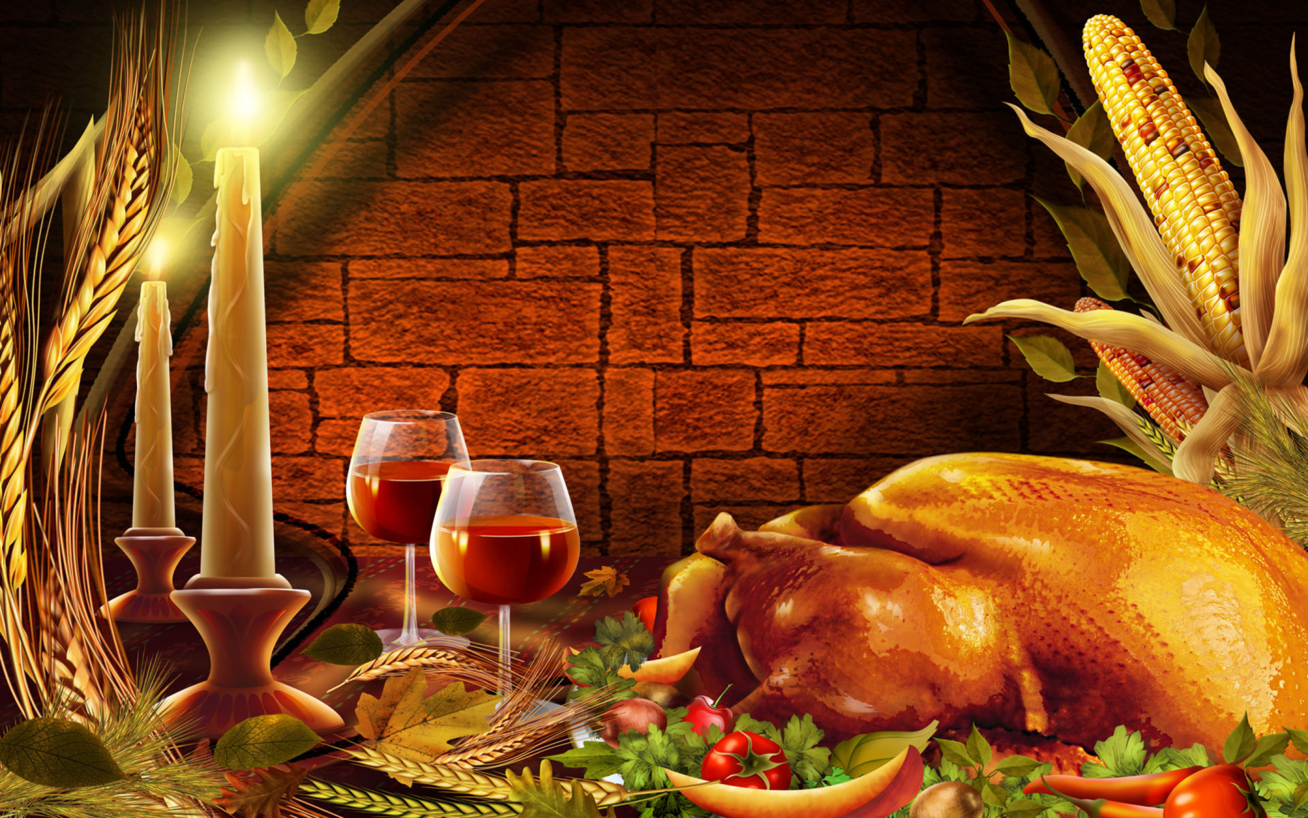 Thanksgiving Dinner wallpaper 2560x1600