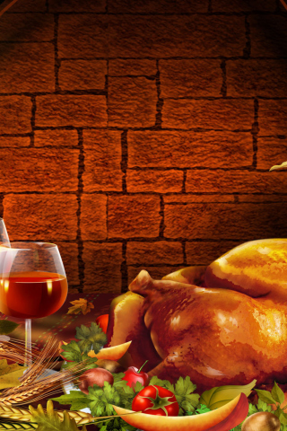 Das Thanksgiving Dinner Wallpaper 320x480