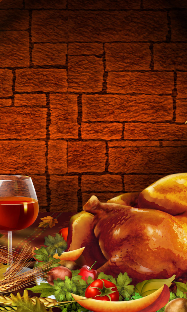 Das Thanksgiving Dinner Wallpaper 768x1280