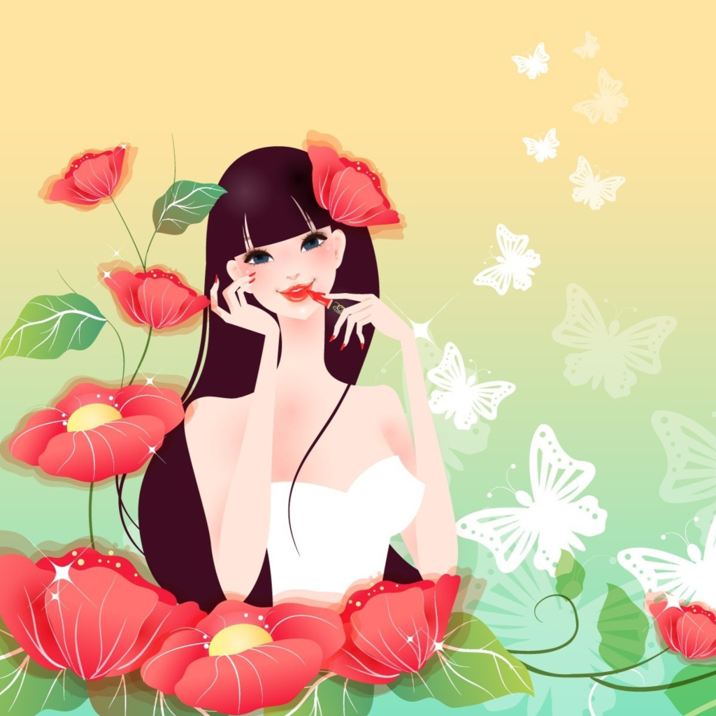 Screenshot №1 pro téma Flower Girl Drawing 1024x1024