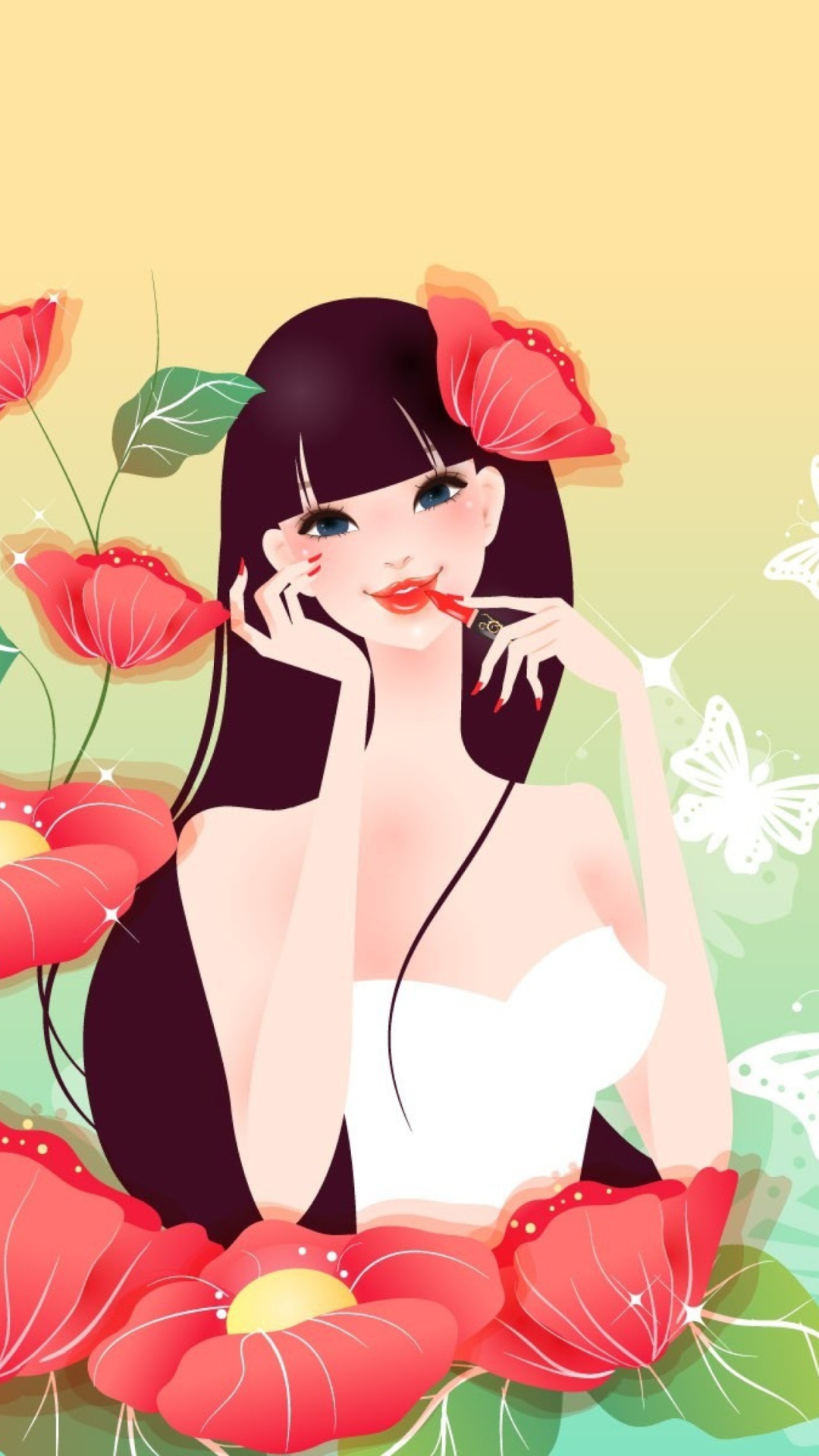Screenshot №1 pro téma Flower Girl Drawing 1080x1920