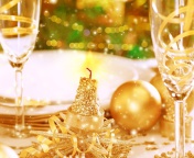 Das Gold Christmas Decorations Wallpaper 176x144