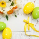 Fondo de pantalla Easter Yellow Eggs Nest 128x128