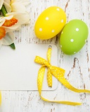 Обои Easter Yellow Eggs Nest 128x160