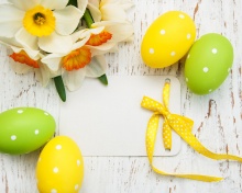 Fondo de pantalla Easter Yellow Eggs Nest 220x176