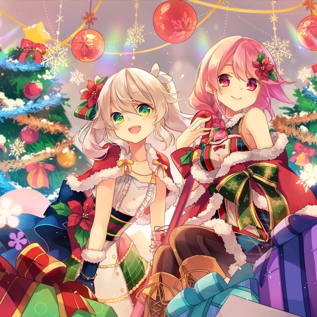 Anime Christmas wallpaper 1024x1024