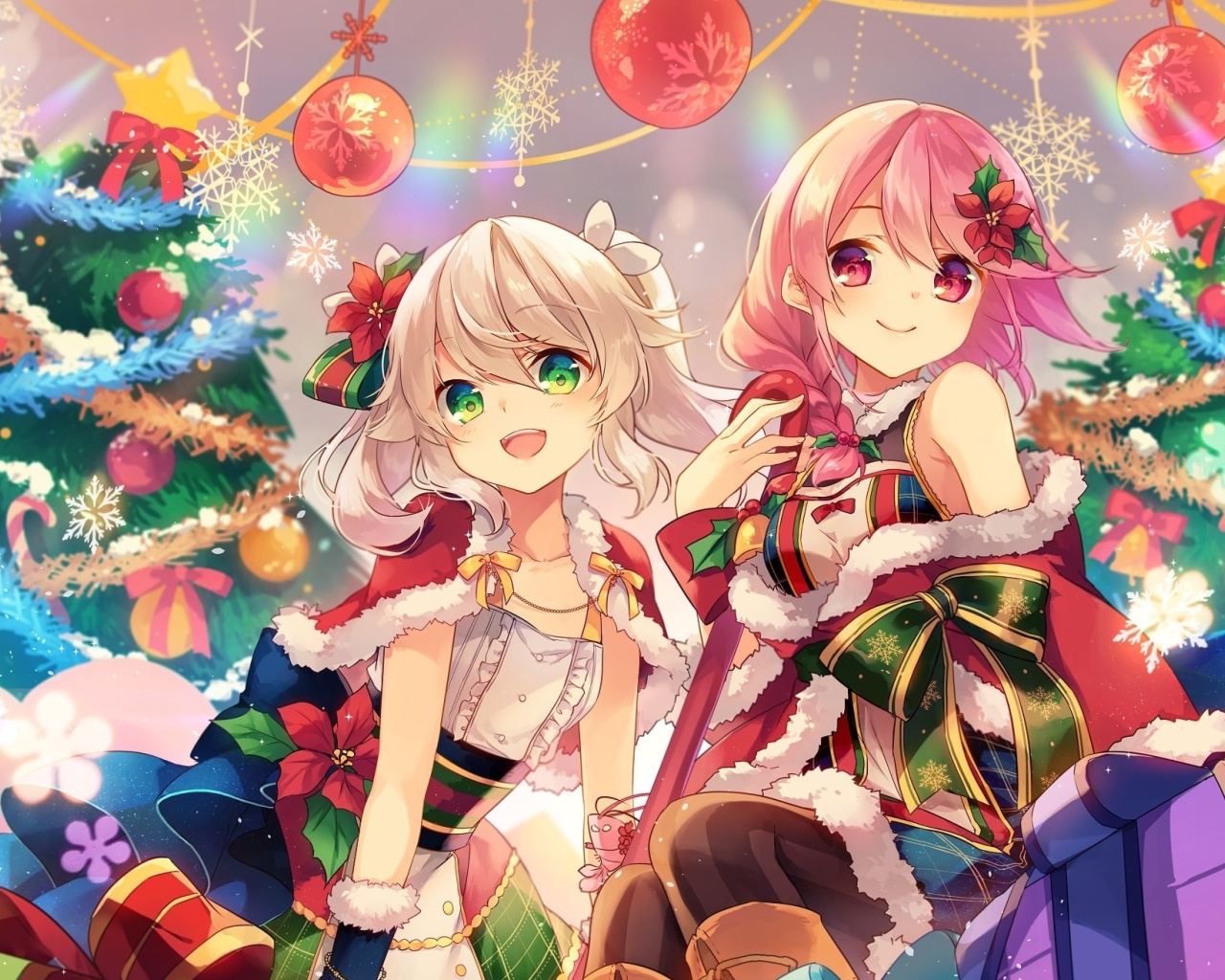 Fondo de pantalla Anime Christmas 1280x1024