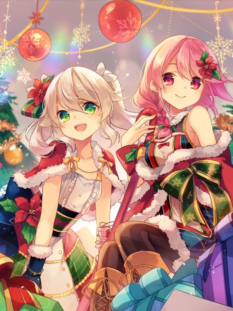 Anime Christmas wallpaper 480x640