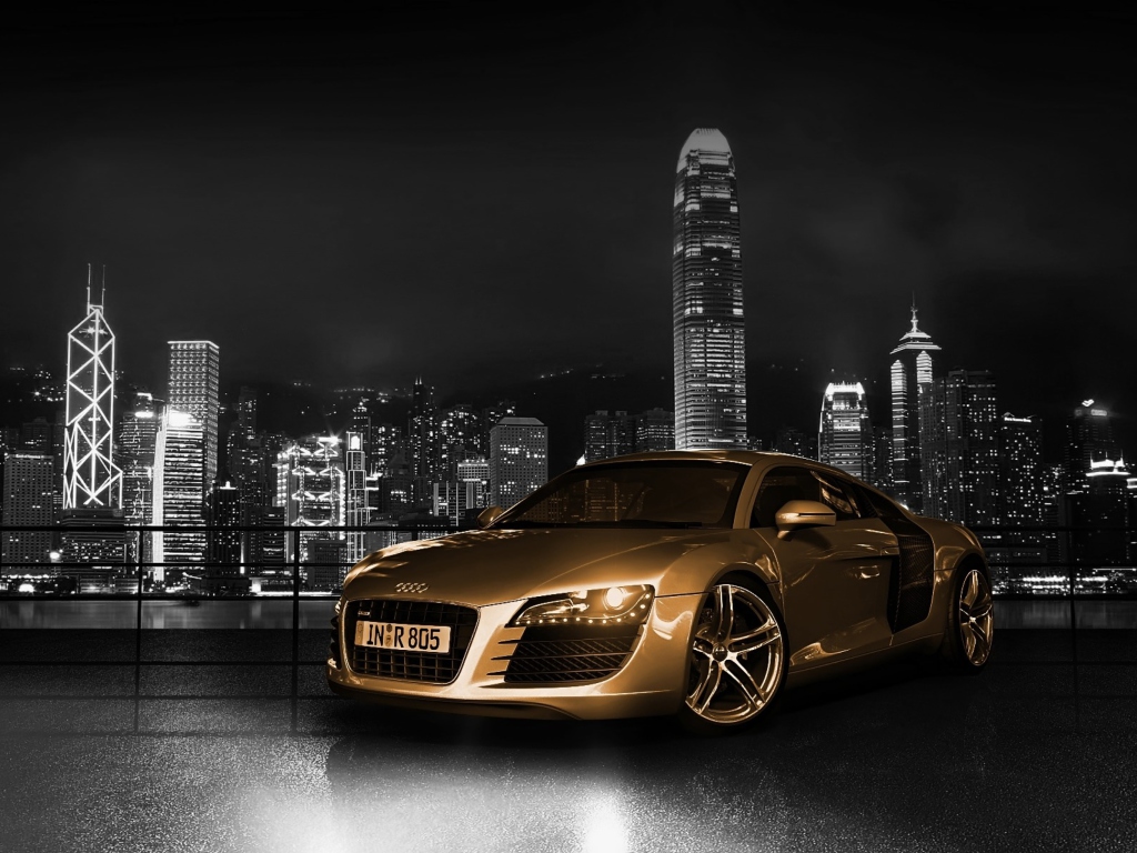 Screenshot №1 pro téma Gold And Black Luxury Audi 1024x768