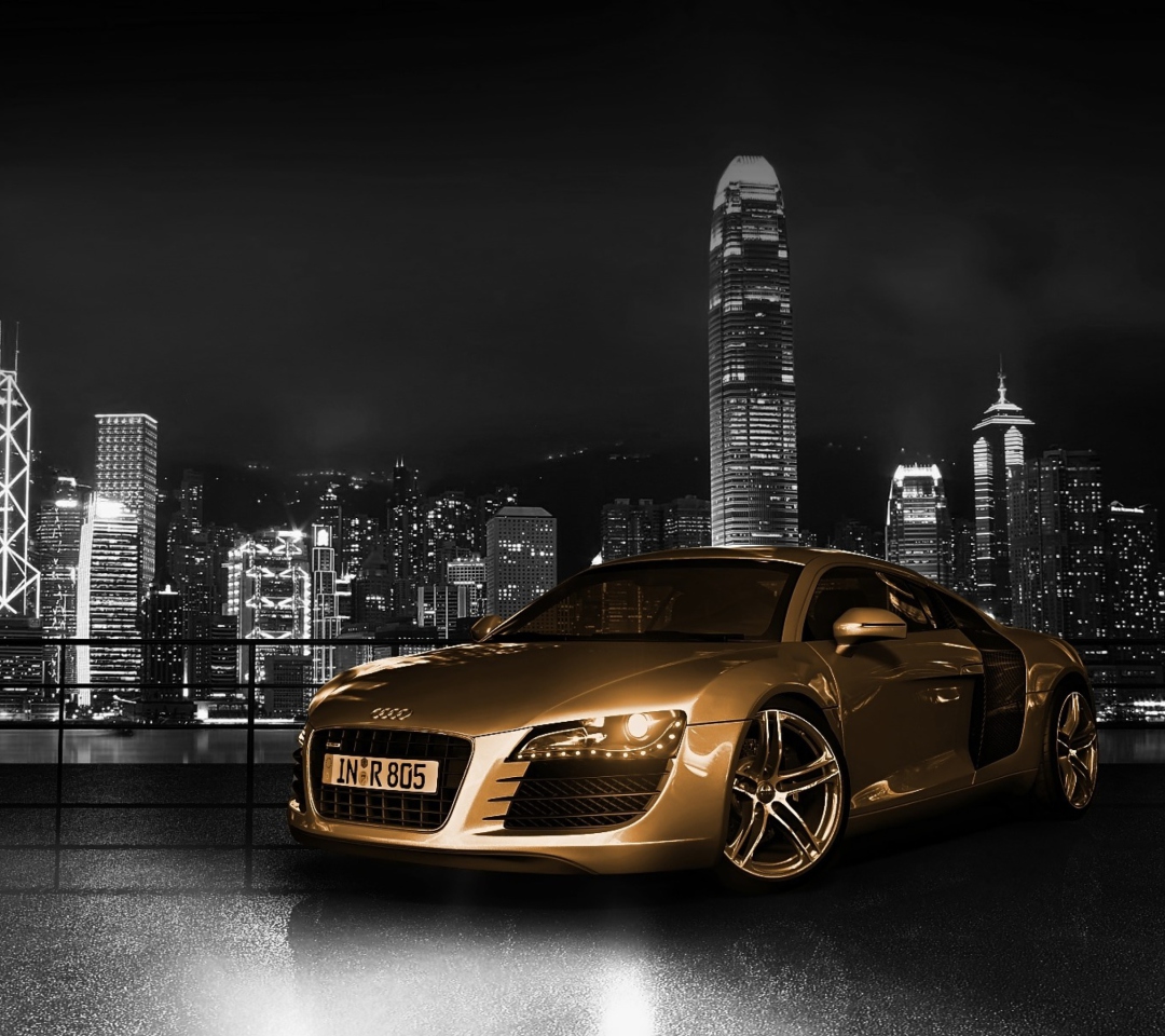 Fondo de pantalla Gold And Black Luxury Audi 1080x960