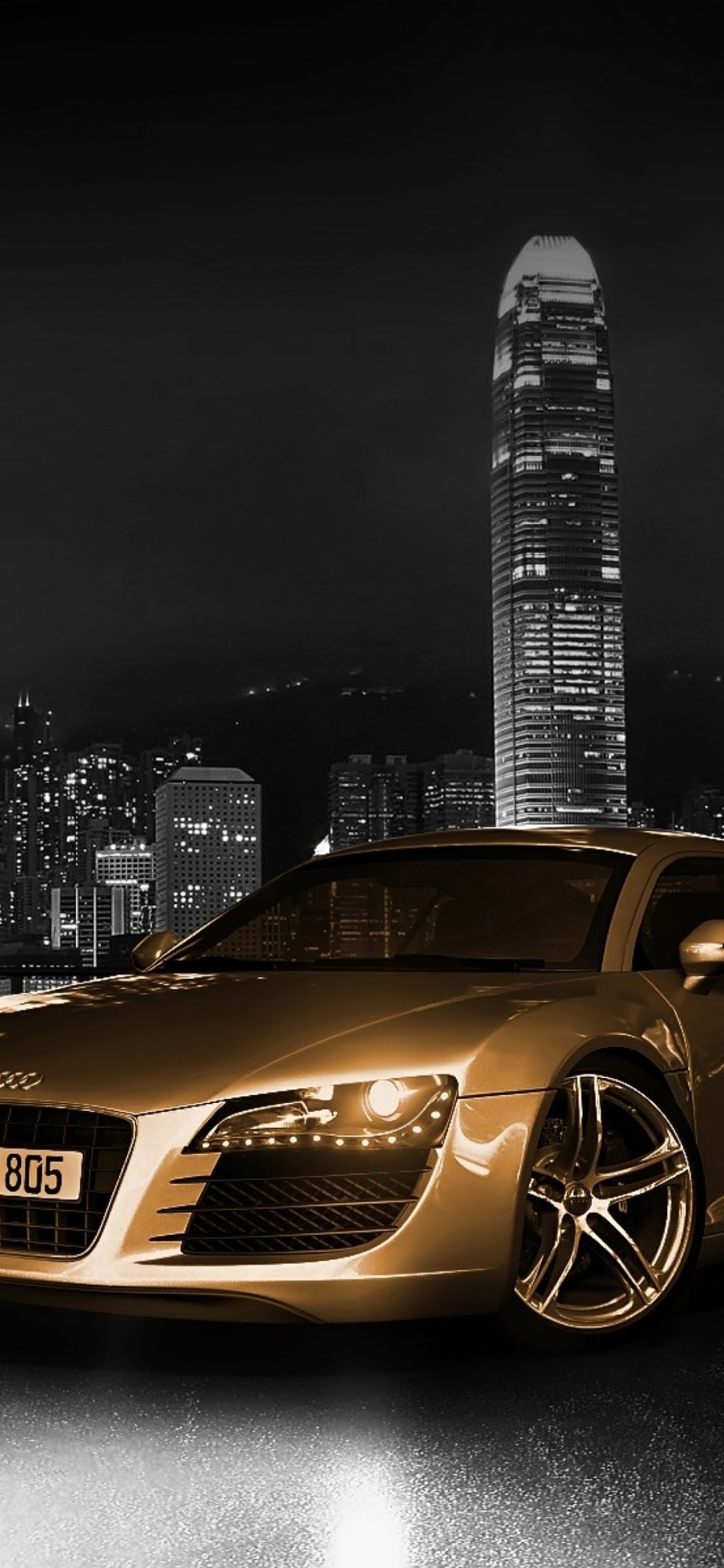 Gold And Black Luxury Audi wallpaper 1170x2532