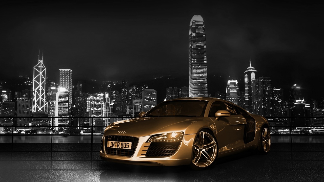 Gold And Black Luxury Audi wallpaper 1280x720