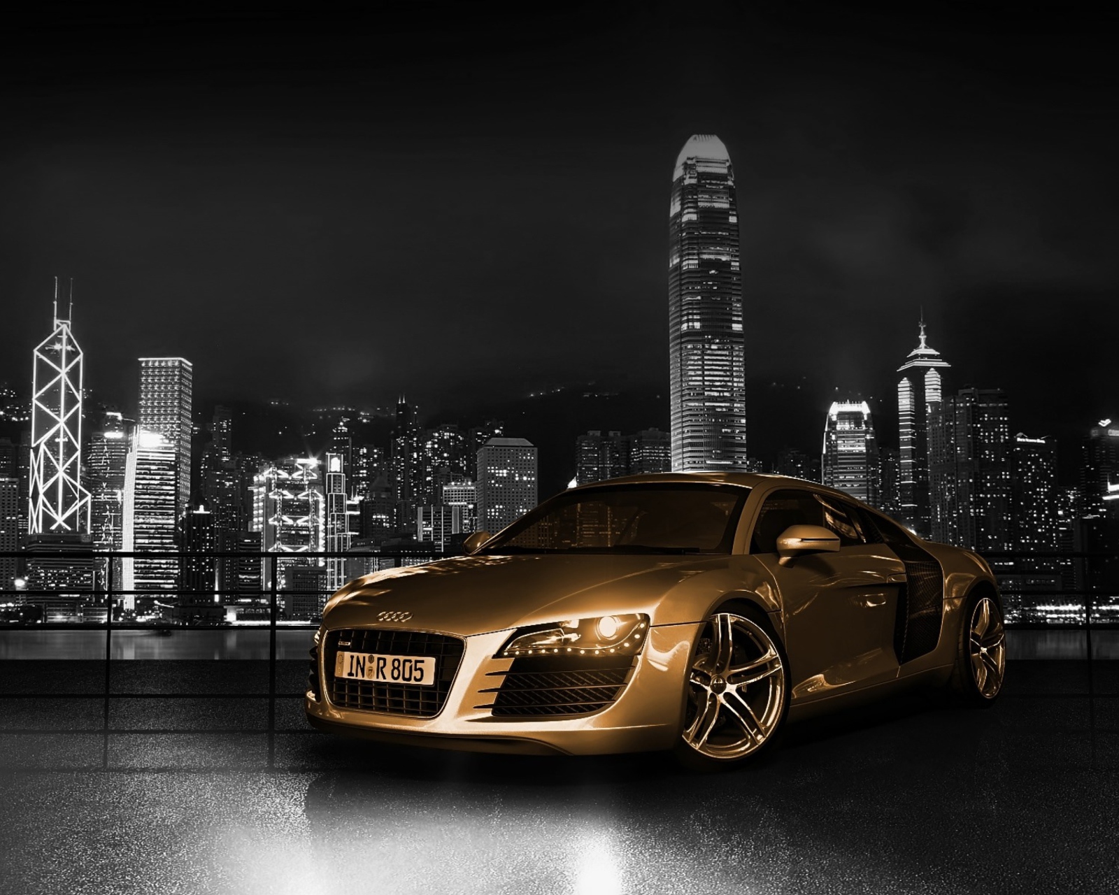 Fondo de pantalla Gold And Black Luxury Audi 1600x1280