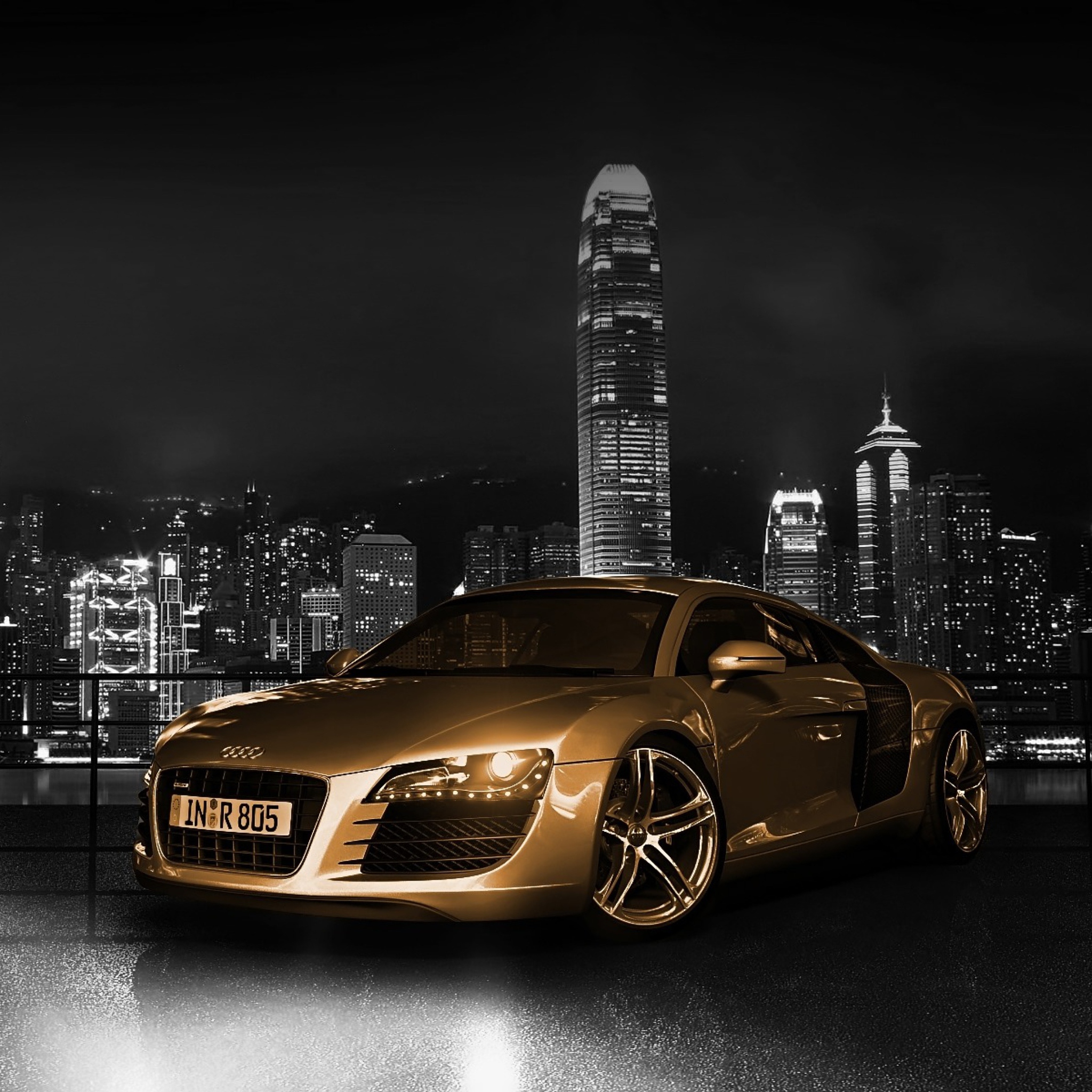 Sfondi Gold And Black Luxury Audi 2048x2048