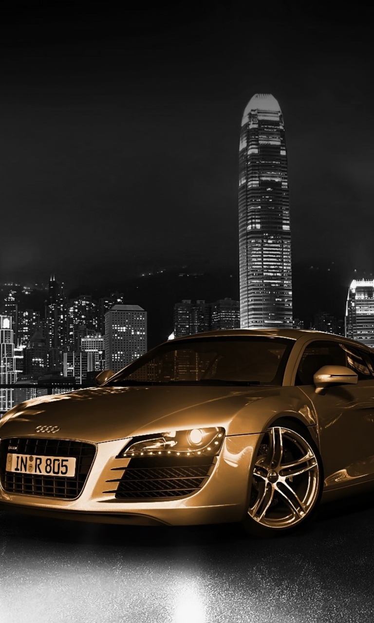Gold And Black Luxury Audi wallpaper 768x1280