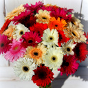 Bouquet of colorful gerberas wallpaper 128x128