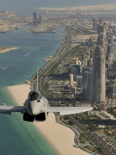 Das Eurofighter Typhoon Above Dubai Wallpaper 240x320