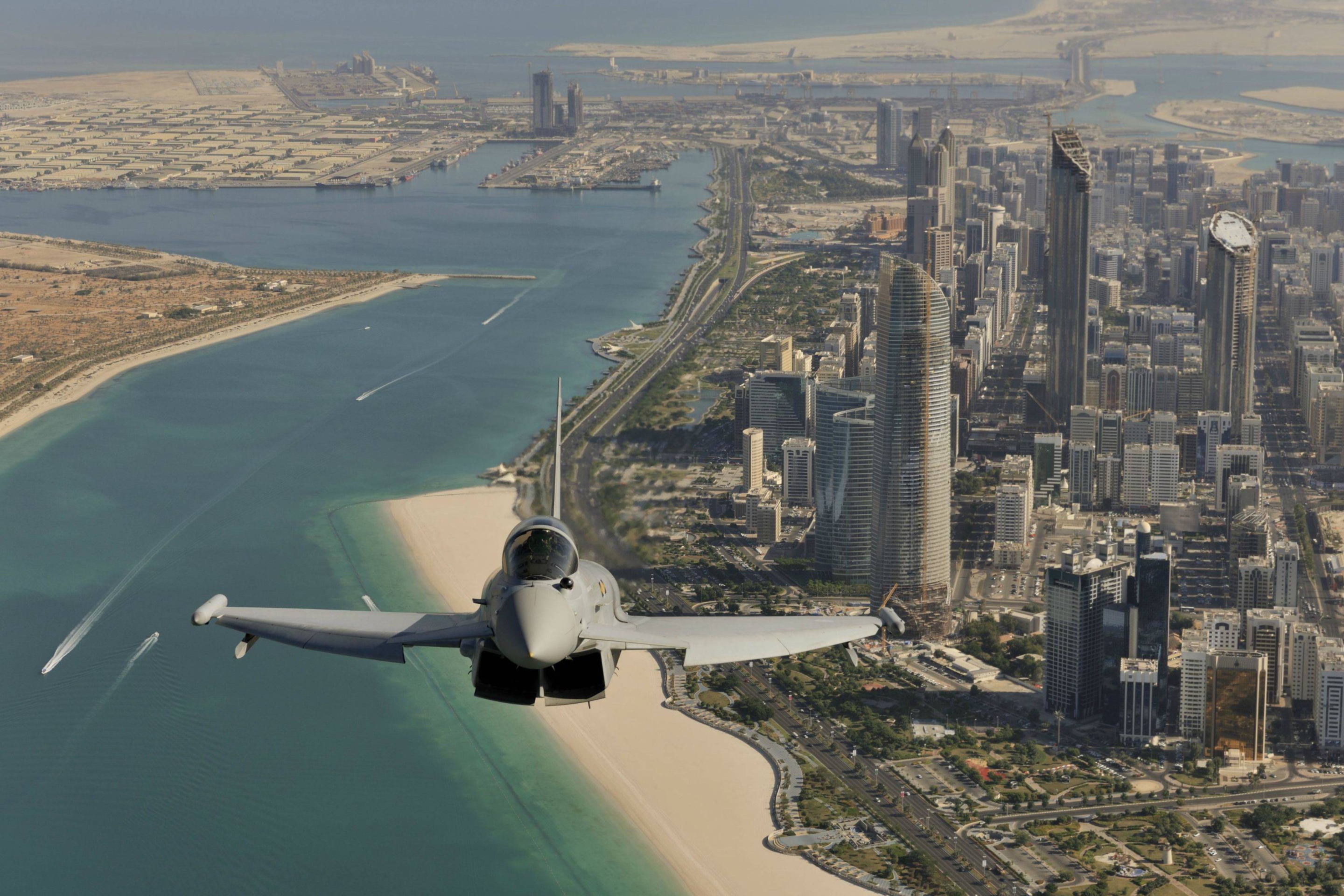 Eurofighter Typhoon Above Dubai wallpaper 2880x1920