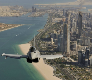 Kostenloses Eurofighter Typhoon Above Dubai Wallpaper für iPad