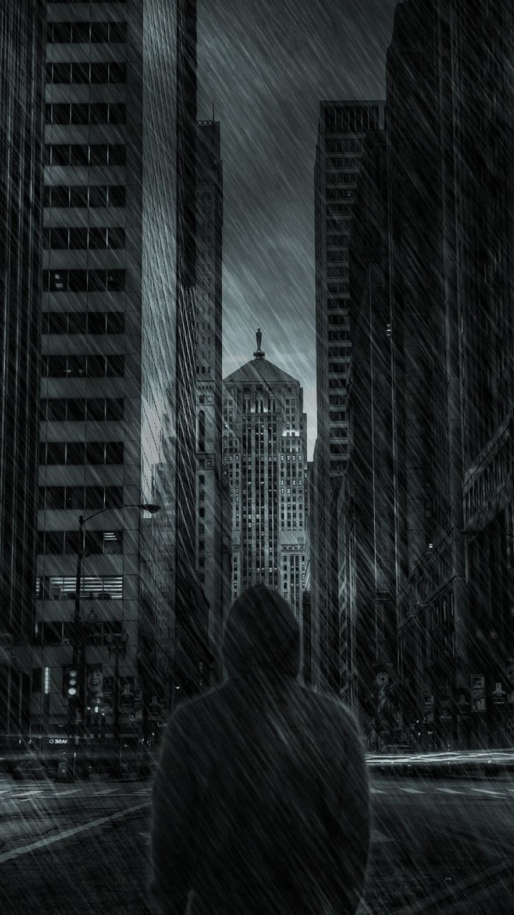 Das Dark City HD Wallpaper 750x1334