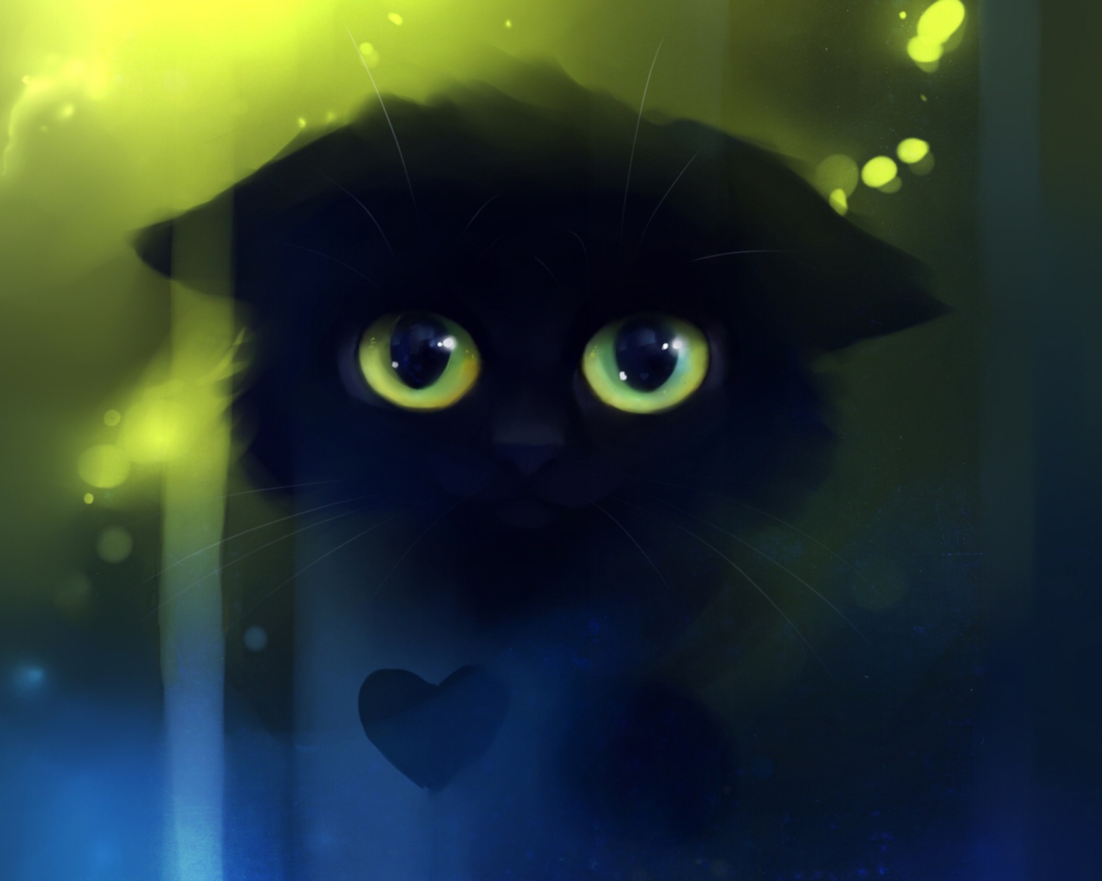 Screenshot №1 pro téma Black Cat And Heart 1600x1280