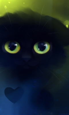 Black Cat And Heart screenshot #1 240x400