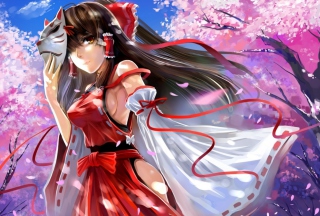 Hakurei Reimu Background for Android, iPhone and iPad