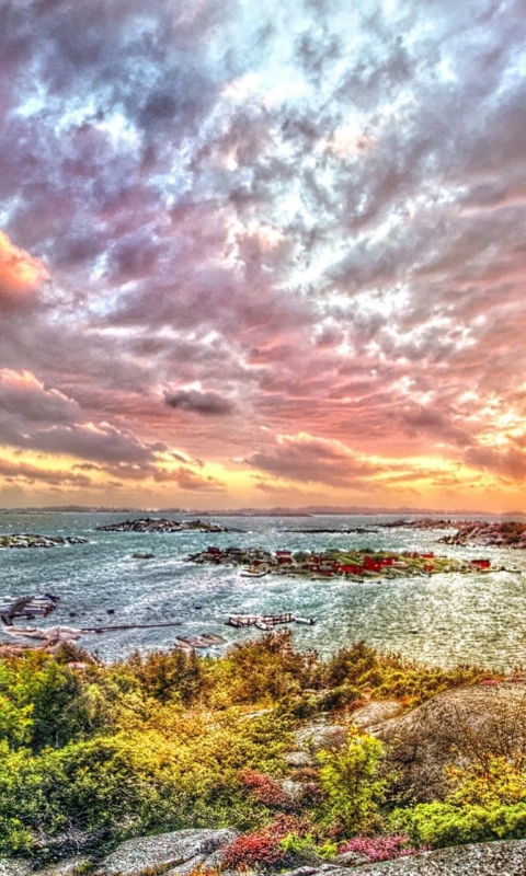 Обои Hdr Harbor Landscape 480x800