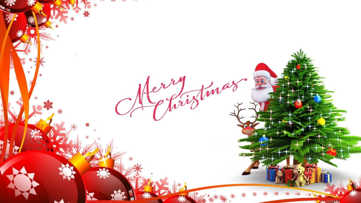 Fondo de pantalla Merry Christmas Card 1366x768