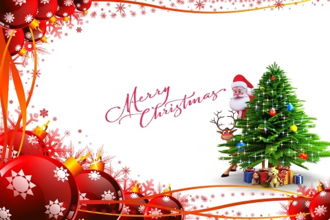 Merry Christmas Card wallpaper 480x320