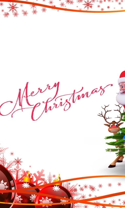 Fondo de pantalla Merry Christmas Card 480x800