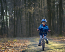 Das Little Boy Riding Bicycle Wallpaper 220x176