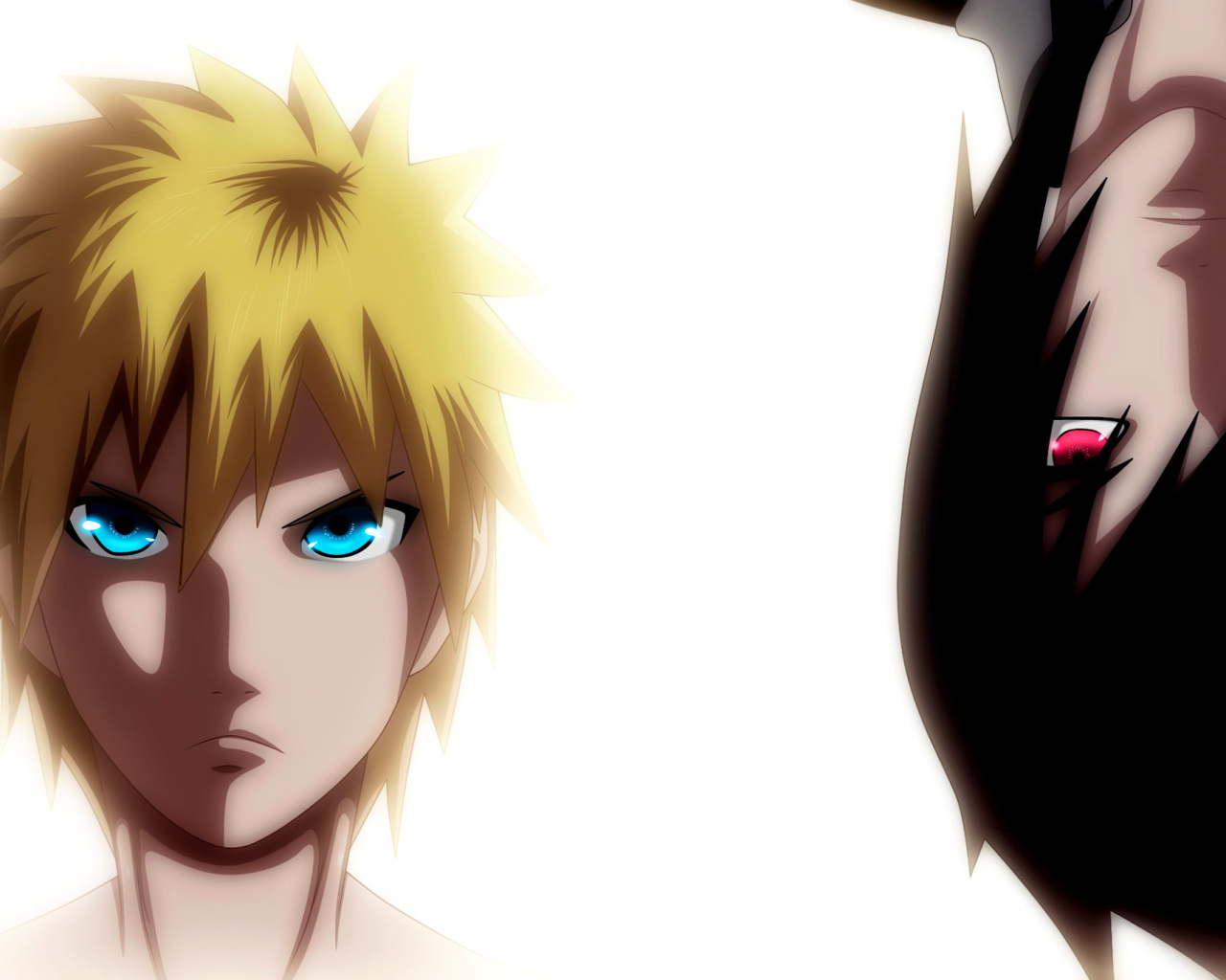 Обои Naruto, Uchiha Sasuke and Uzumaki Naruto 1280x1024