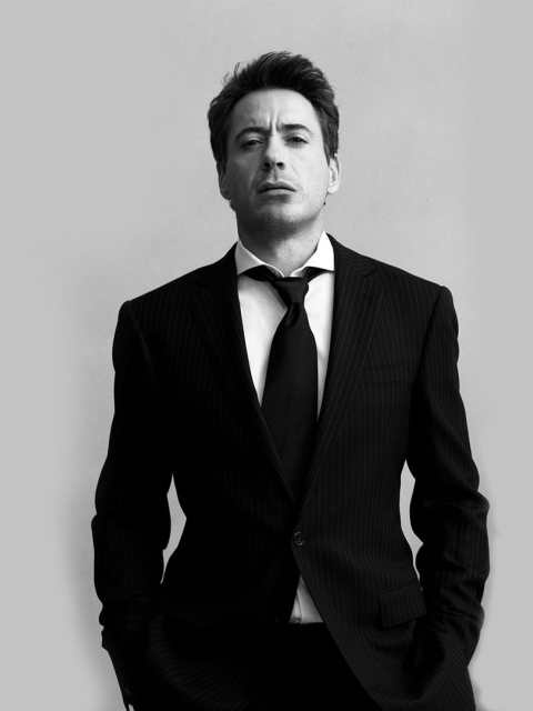 Robert Downey Junior Black Suit wallpaper 480x640