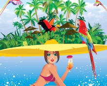 Sfondi Tropical Girl Art 220x176