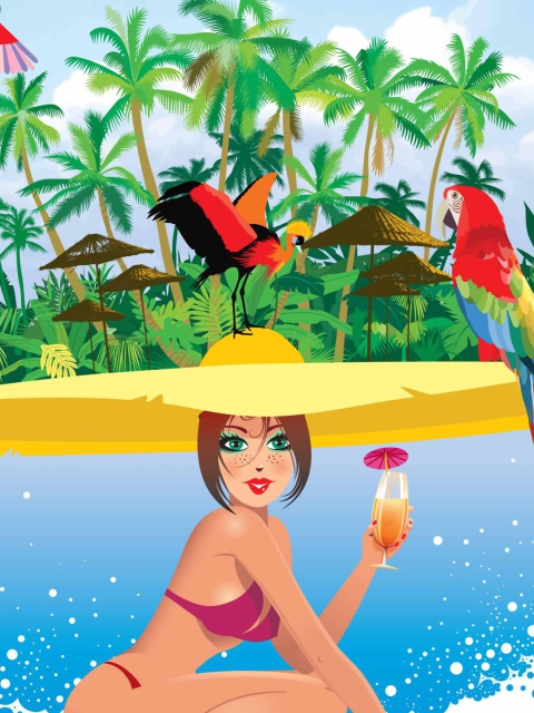 Tropical Girl Art screenshot #1 480x640