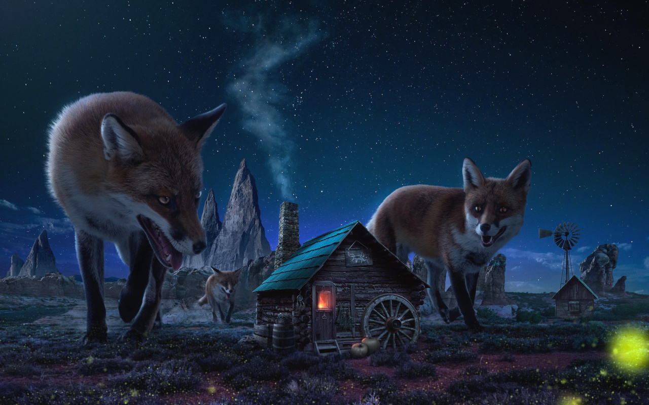 Fox Demons wallpaper 1280x800
